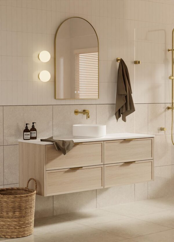 Bayside Washed Oak Wall Hung Vanity 1200mm