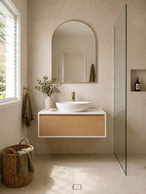 Bella – Oak Vanity Cabinet Wall Hung 900mm (Includes top)