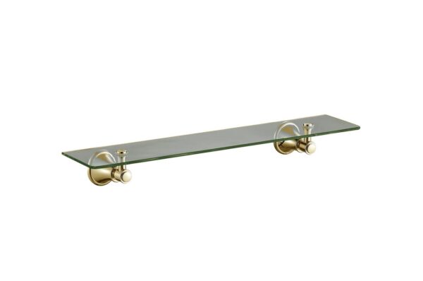 Charlotte – Brushed Gold Glass Vanity Shelf