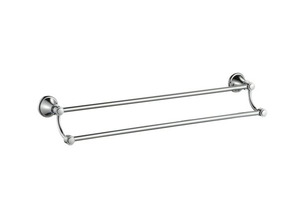 Charlotte – Brushed Nickel Double Towel Rail 800mm