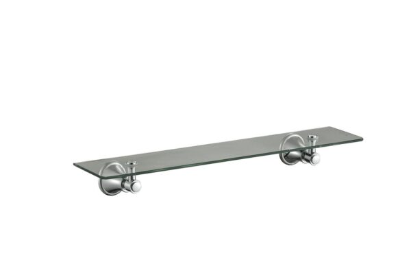 Charlotte – Brushed Nickel Glass Vanity Shelf