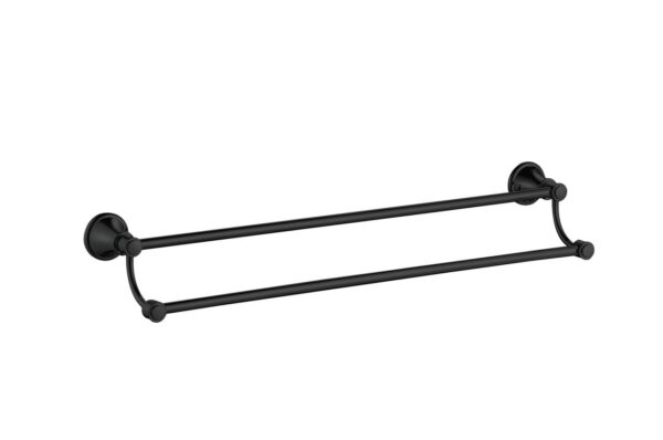 Charlotte – Matte Black Double Towel Rail 800mm