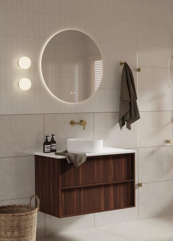 Flinders Black Walnut Wall Hung Vanity 900mm