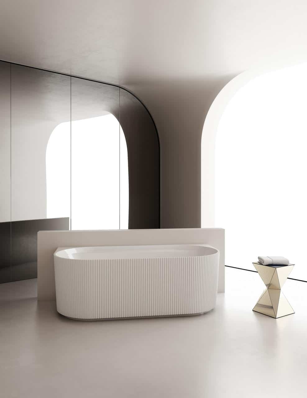 Fluted – White Freestanding Bath 1500mm