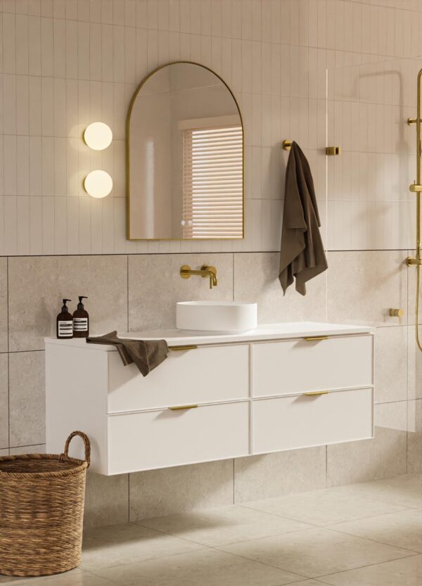 Hadley Matte White Wall Hung Vanity 1200mm
