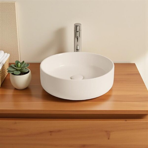 Halo 3 – Gloss White Round Above Counter Basin 370 x 120mm