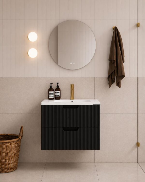 Ida Black Wall Hung Vanity 600mm