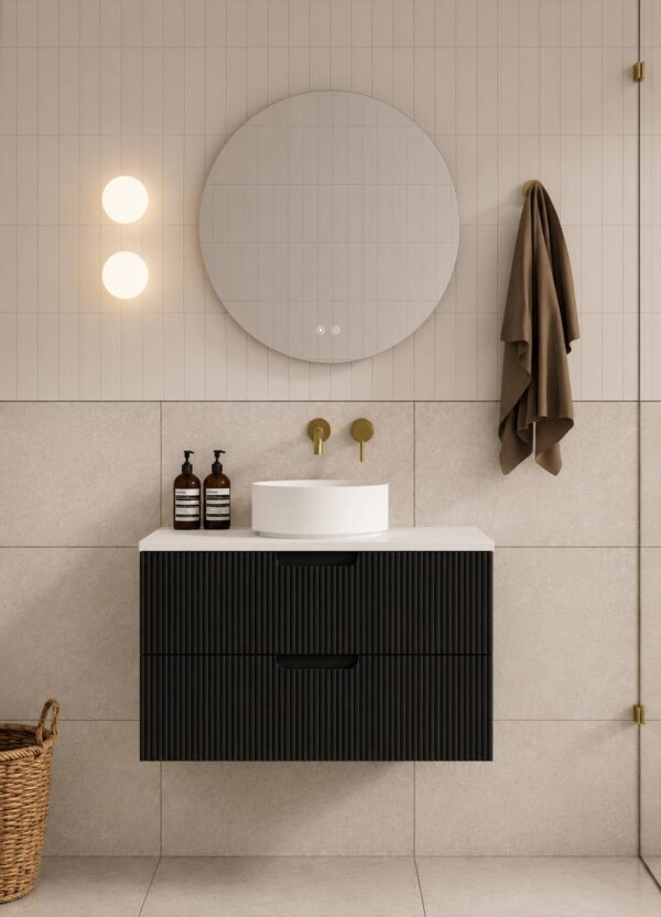 Ida Black Wall Hung Vanity 750mm