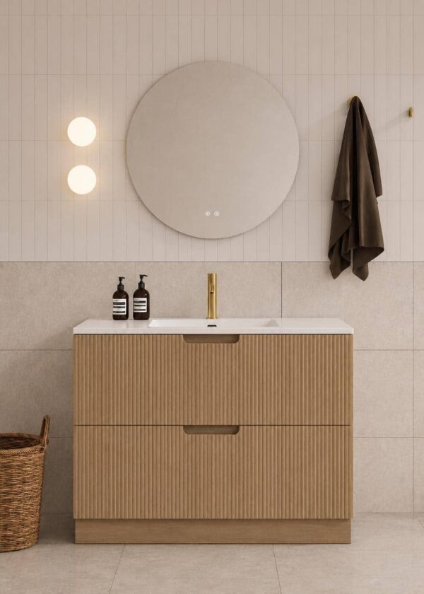 Ida Oak Floor Mount Vanity 900mm