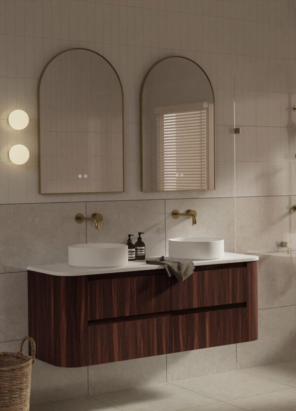 Karijini Black Walnut Wall Hung Vanity 1800mm Double Basin