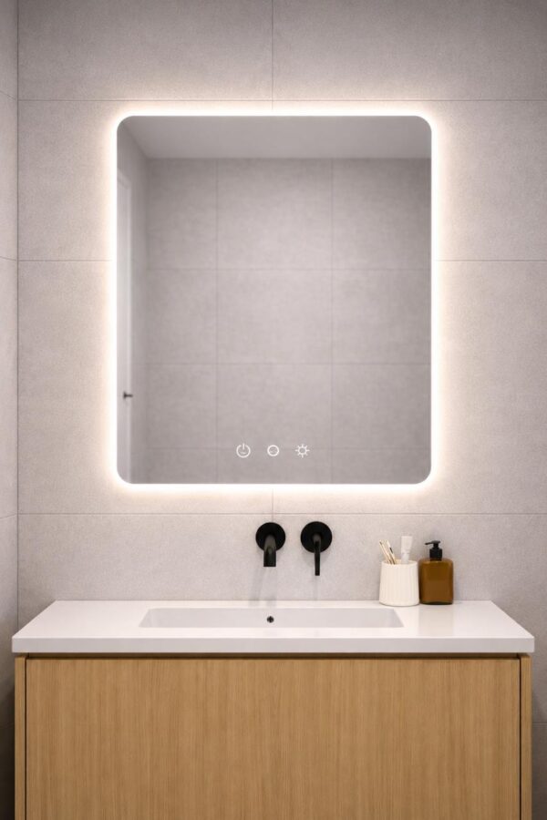 LED Rectangle Sensor Mirror 600mm