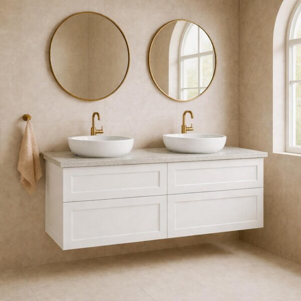 Maris 1500mm Matte White Wall Hung Vanity