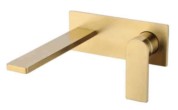 Mia – Wall Basin Mixer Brushed Gold