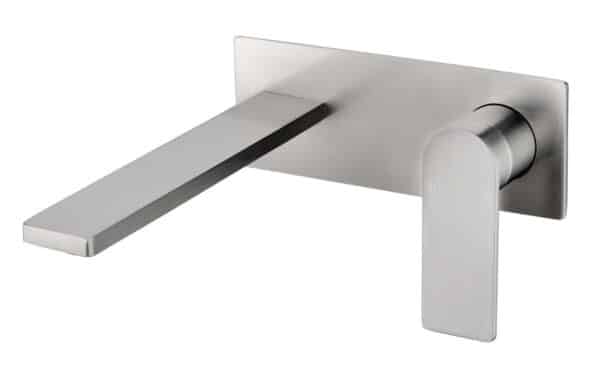 Mia – Wall Basin Mixer Brushed Nickel