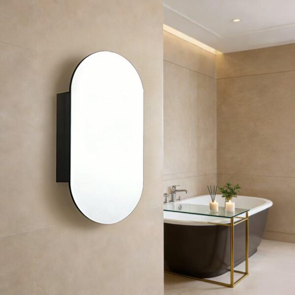 Nura Oval LED Mirror Cabinet – 900mm