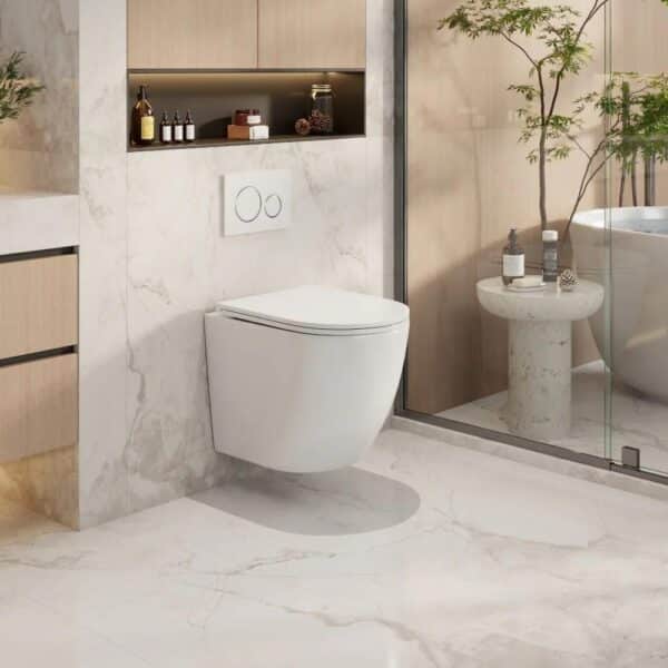 Paris – Rimless & Whirlpool Hygienic Glaze Wall Hung Pan