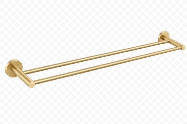Sebastian – Brushed Gold Double Towel Rail 600mm
