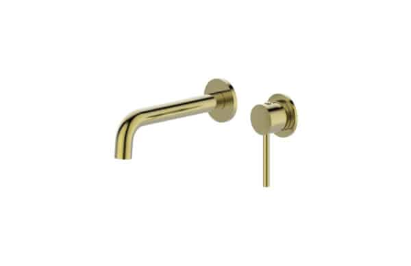 Siam – Brushed Gold Wall Basin/Bath Mixer With Spout
