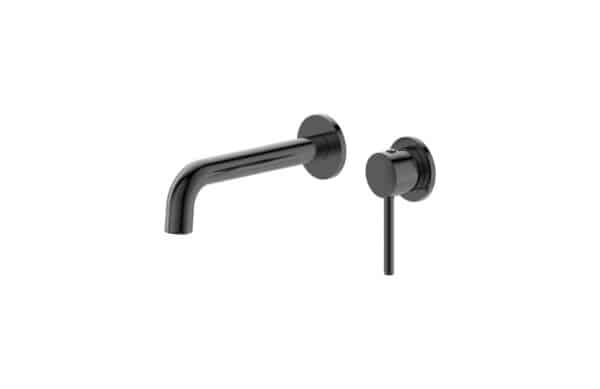 Siam – Brushed Gun Metal Wall Basin/Bath Mixer With Spout