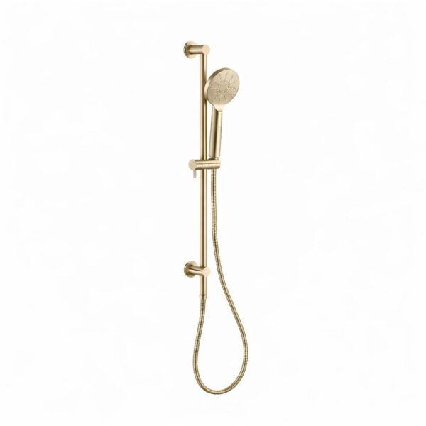 Verve – Brushed Gold Shower On Rail Set Top Inlet