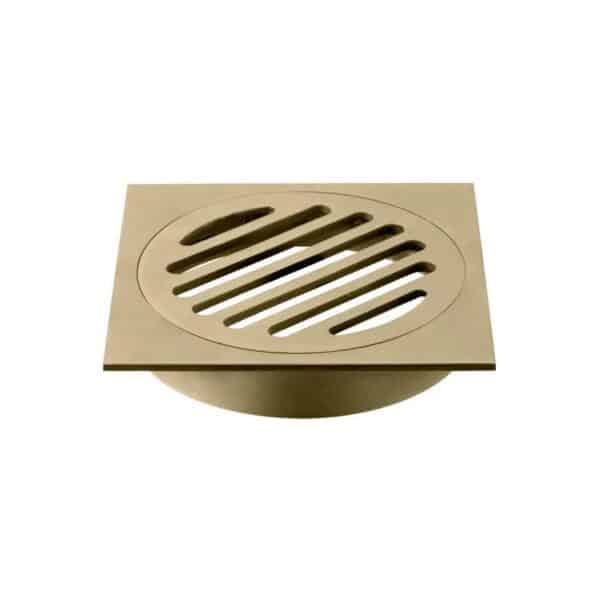 Verve – Brushed Gold Square Floor Waste Grate 100mm Outlet