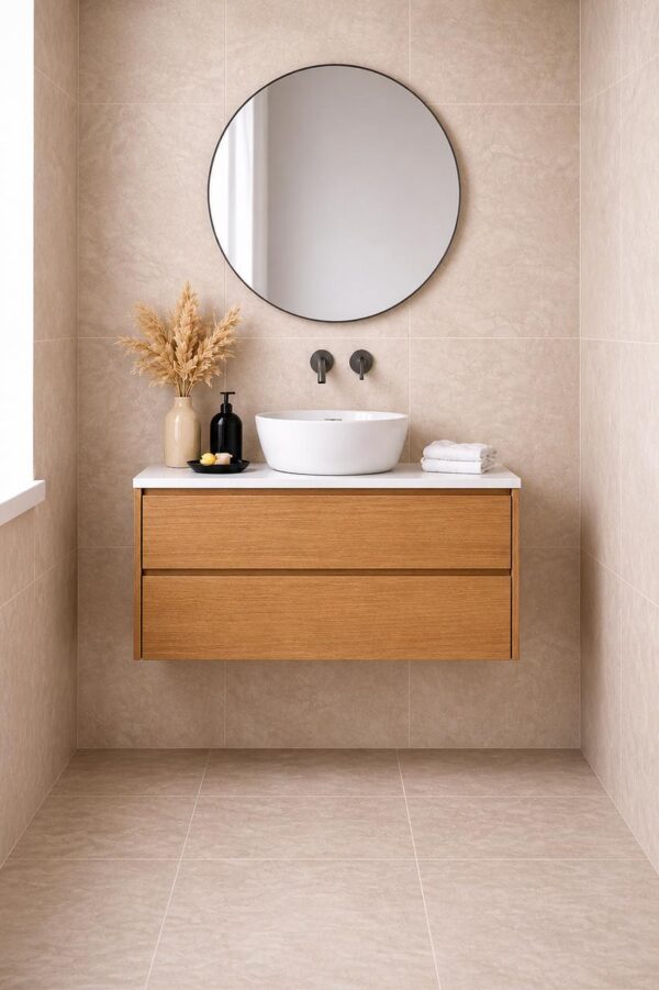 Willow Oak Wall Hung Vanity 750mm