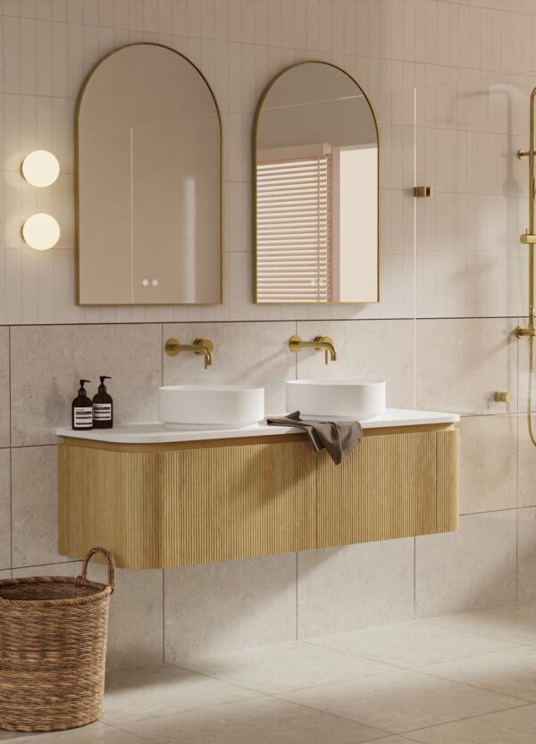Yallingup American Oak Wall Hung Vanity 1800mm Double Basin