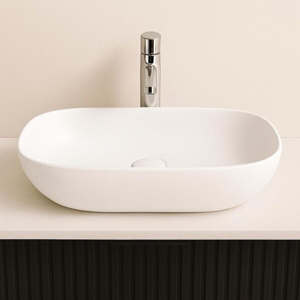 Zehra – Matte White Oval Above Counter Basin