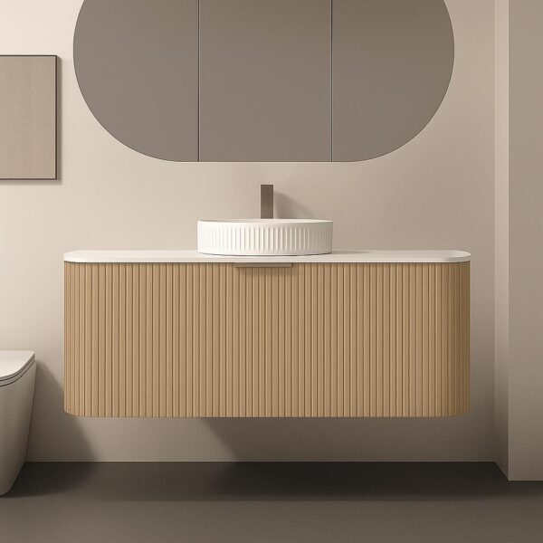 Zehra – Oak Vanity Cabinet Wall Hung & Top Options Available 1200mm